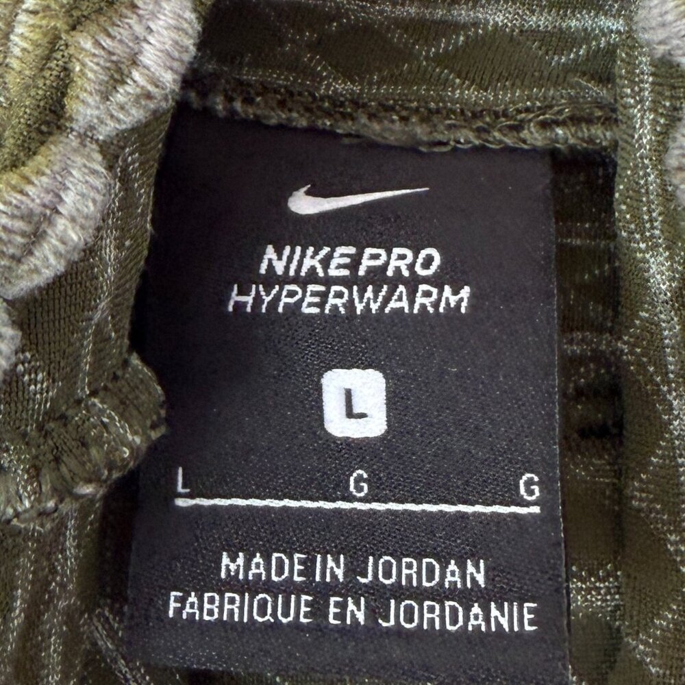 Nike Pro women's Hyperwarm olive green pullover turtleneck training top large - Picture 6 of 11